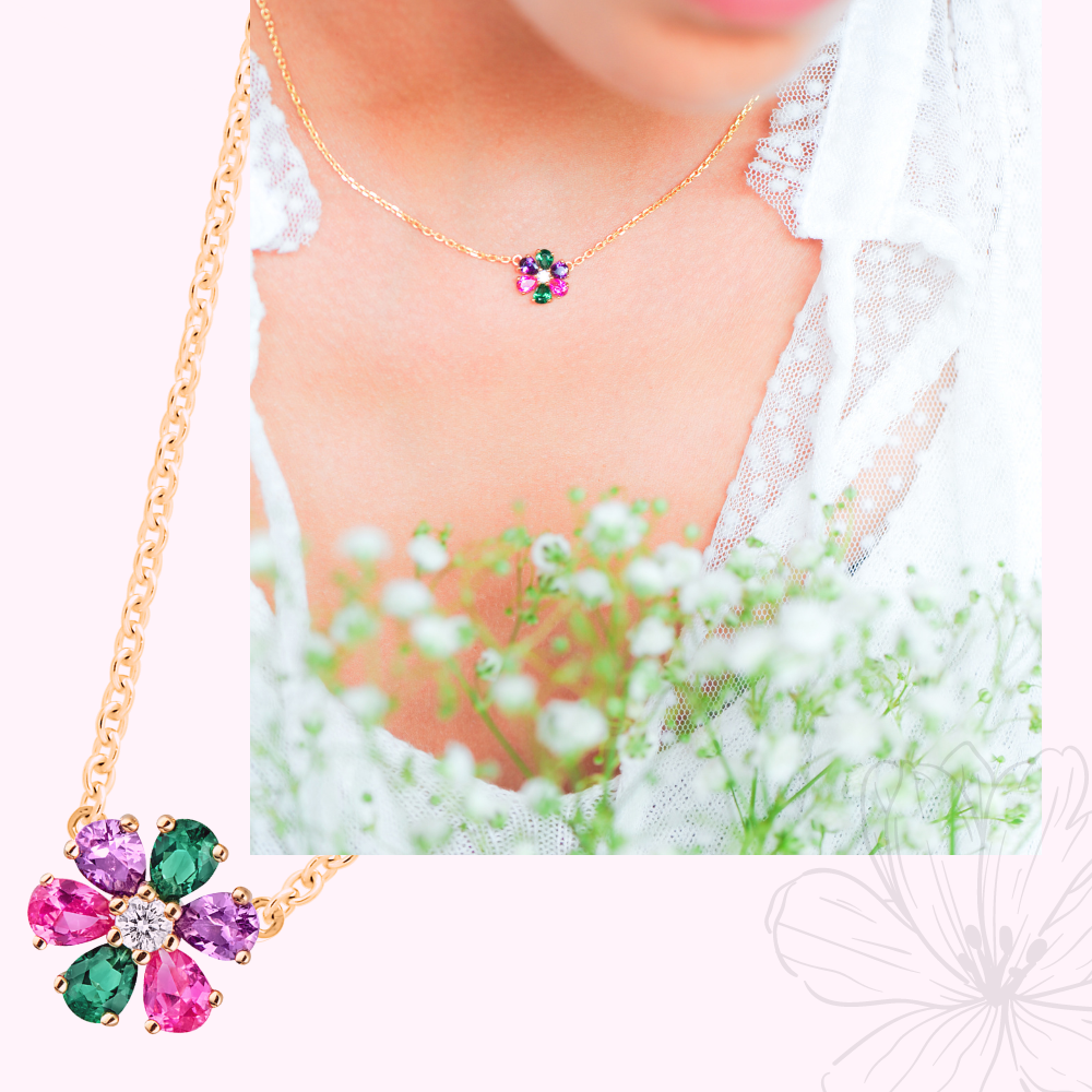 Collier fleur collection bijoux flora Elsa Lee Paris